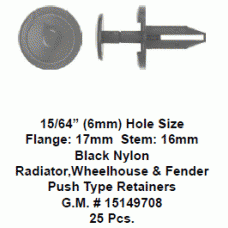 FENDER PUSH TYPE RETAINERS