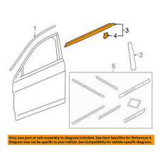HONDA OEM Accord-Door Window Sweep-Belt Molding Weatherstrip Left 72450T2FA01